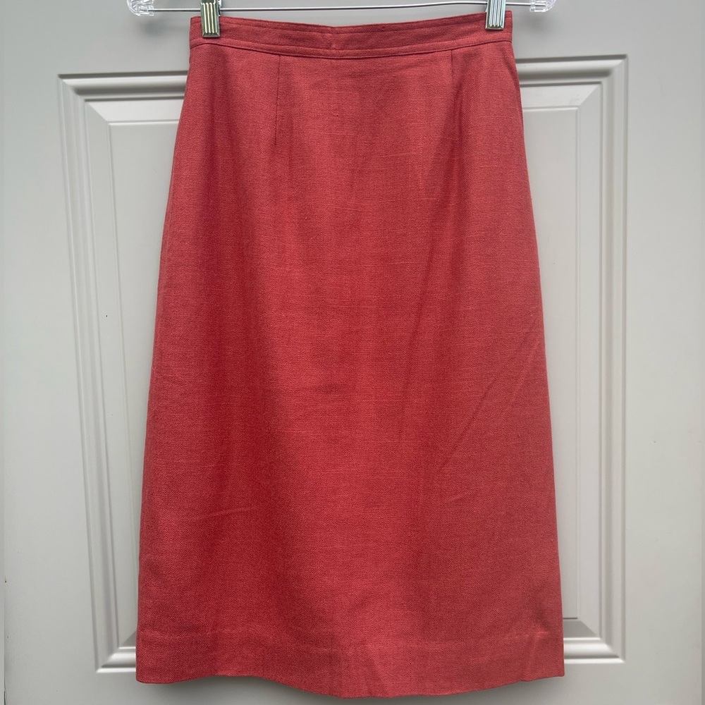 Bullocks Wilsire linen pencil skirt with pockets